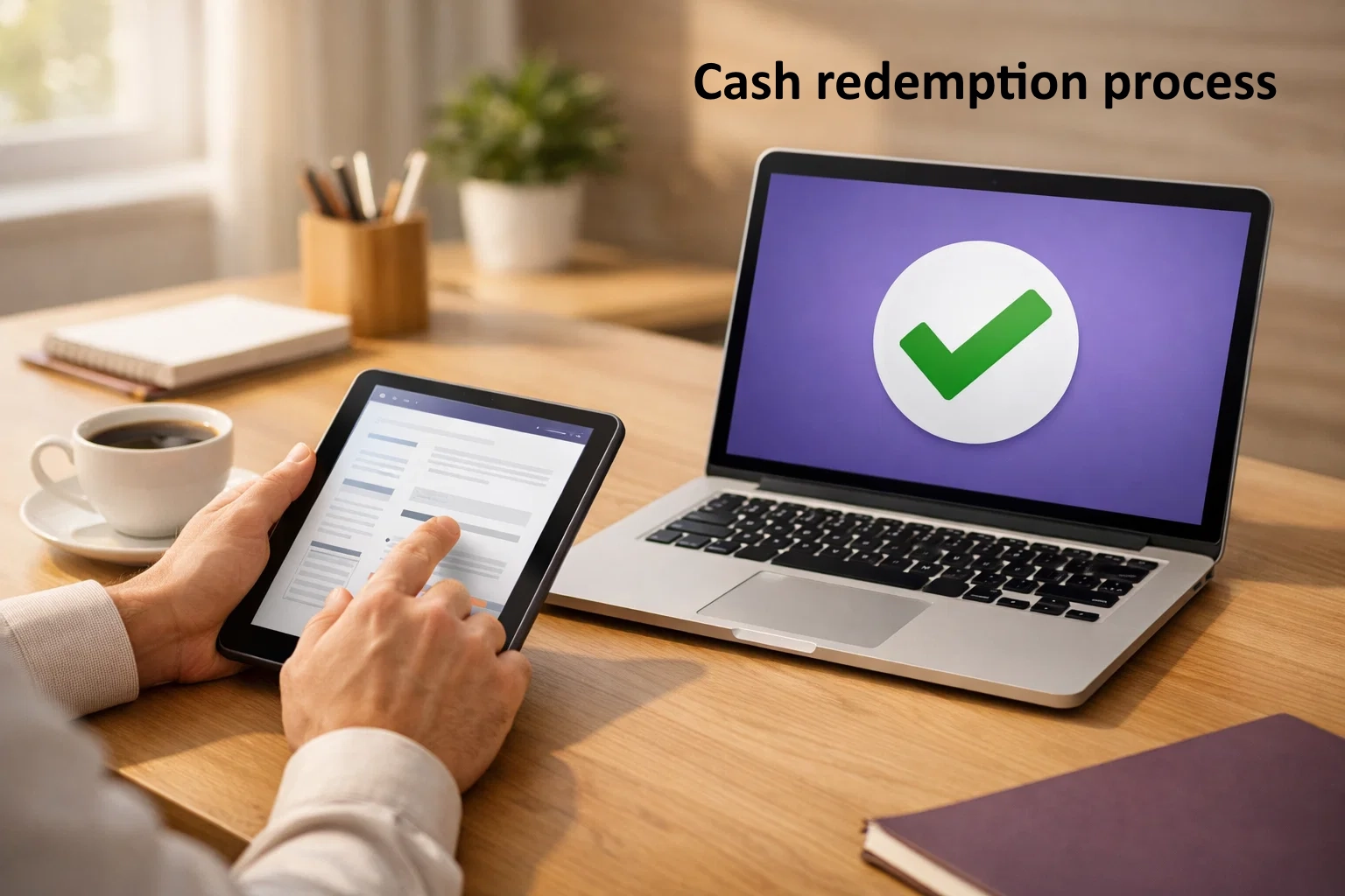 Sweep coins to cash redemption process and payout methods